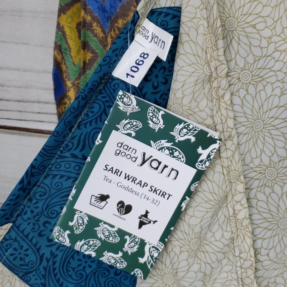 Darn Good Yarn Sari Silk Wrap Skirt Tea Goddess - Picture 7 of 16
